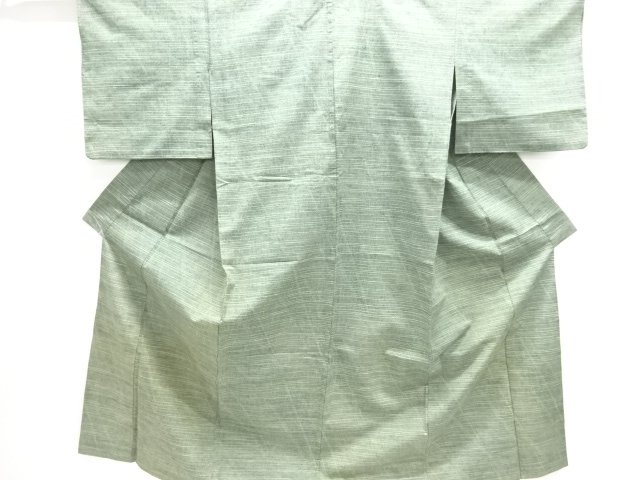 JAPANESE KIMONO / ANTIQUE HITOE KIMONO / SILK / TSUMUGI / WOVEN STRIPE